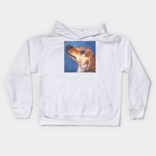 Dachshund Fine Art Painting Kids Hoodie